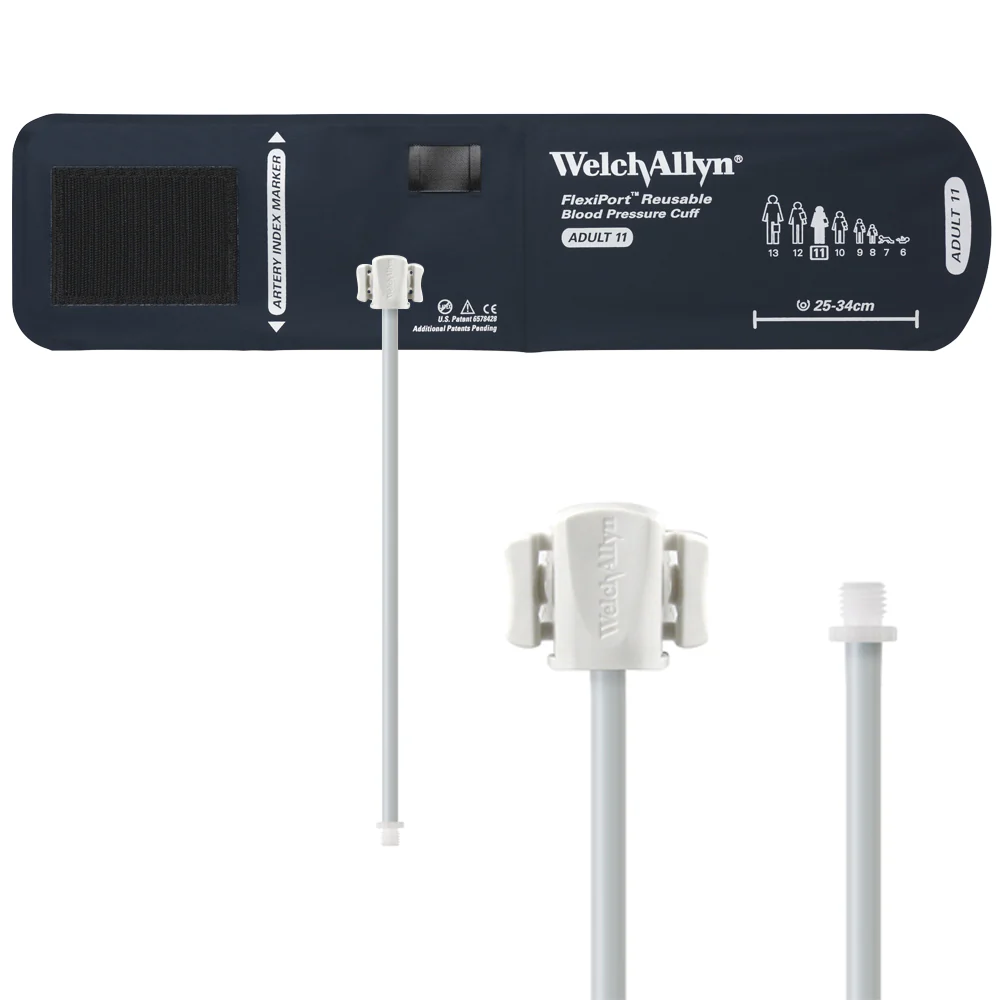 Welch Allyn FlexiPort Blood Pressure Cuff; Size-11 Adult, Reusable, 1-Tube