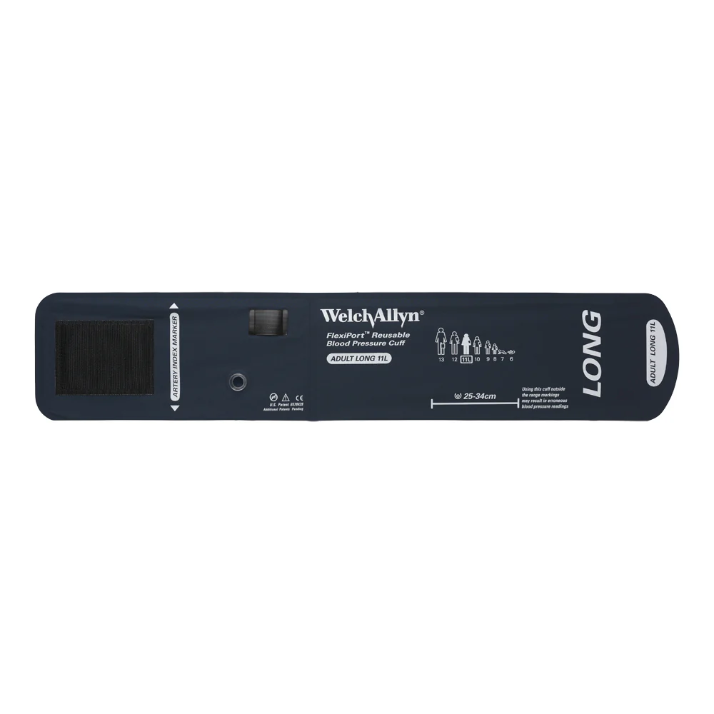 Welch Allyn FlexiPort Blood Pressure Cuff; Size-11L Adult Long, Reusable, No Tubes or Connectors; Cuff Range 25-34 CM
