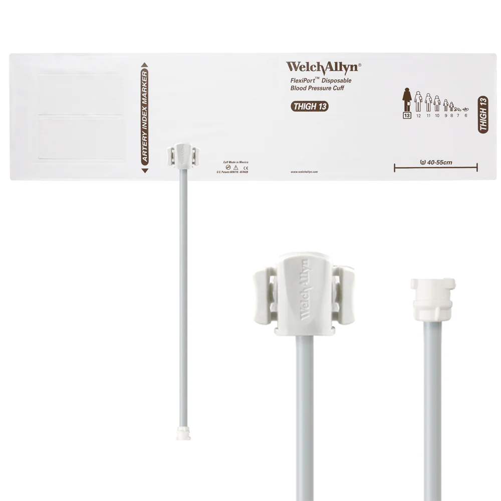 Welch Allyn FlexiPort Blood Pressure Cuff; Size-13 Thigh, Soft Disposable, 1-Tube - Pack of 20
