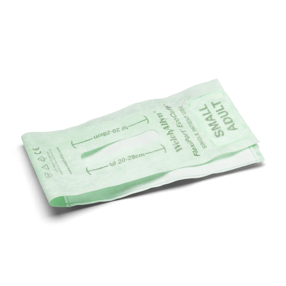 Welch Allyn FlexiPort ECO Blood Pressure Cuff; Size-10 Small Adult, Single-Patient Use, No Tubes or Connectors - Pack of 100