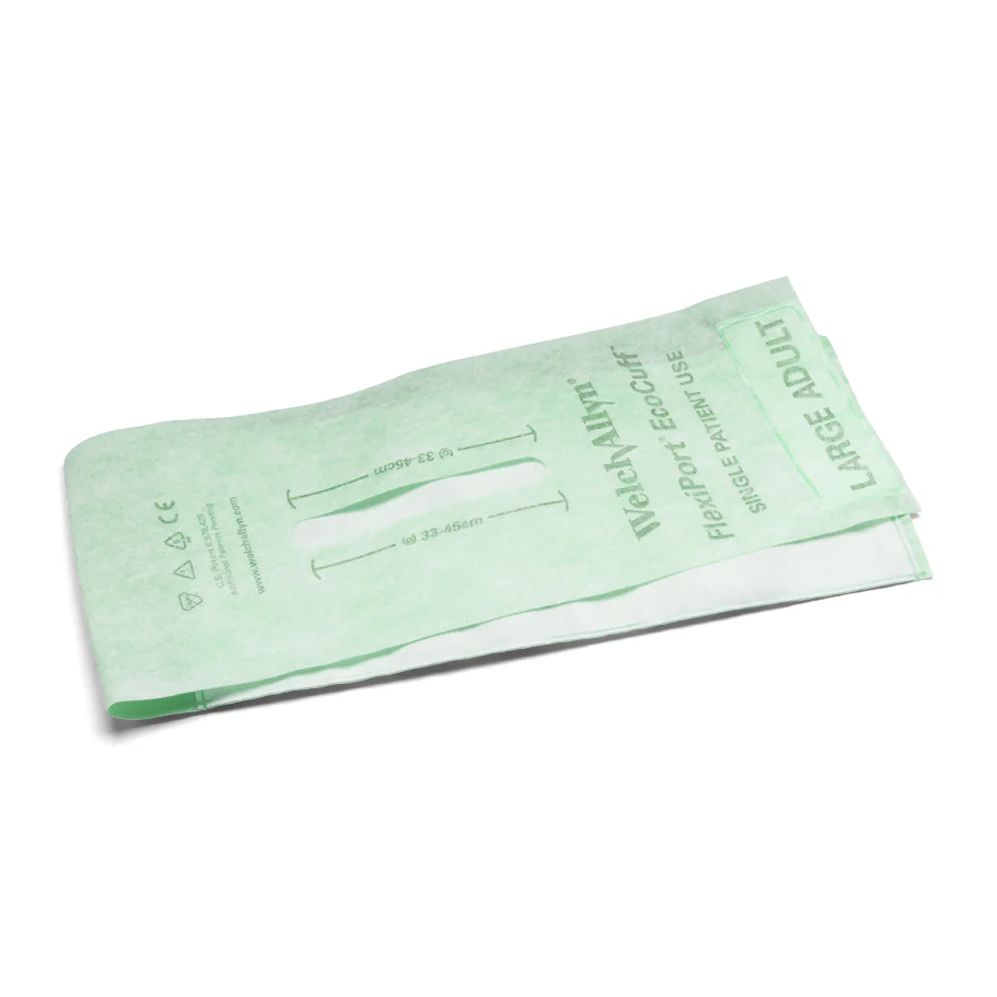 Welch Allyn FlexiPort ECO Blood Pressure Cuff; Size-12 Large Adult, Single-Patient Use, No Tubes or Connectors - Pack of 100