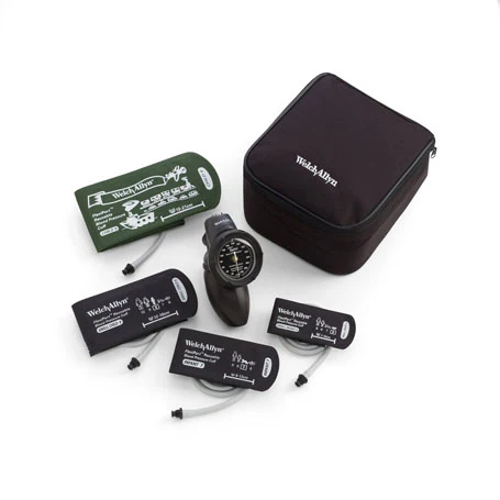 Welch Allyn Tycos DS58 Hand Aneroid Sphygmomanometer with DuraShock Gear Free with Peadiatric Cuff Kit